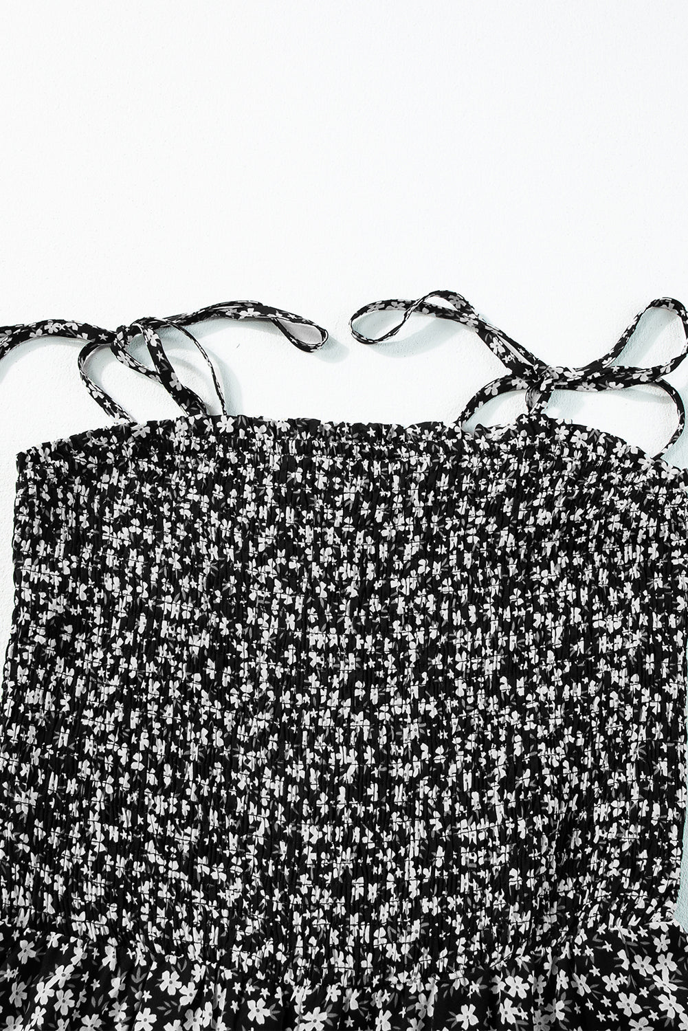 Black Thin Straps Smocked Bodice Wide Leg Floral Jumpsuit - Premium Bottoms/Jumpsuits & Rompers from Momma Done Gone Crafty- Just $30.99! Shop now at Momma Done Gone Crafty