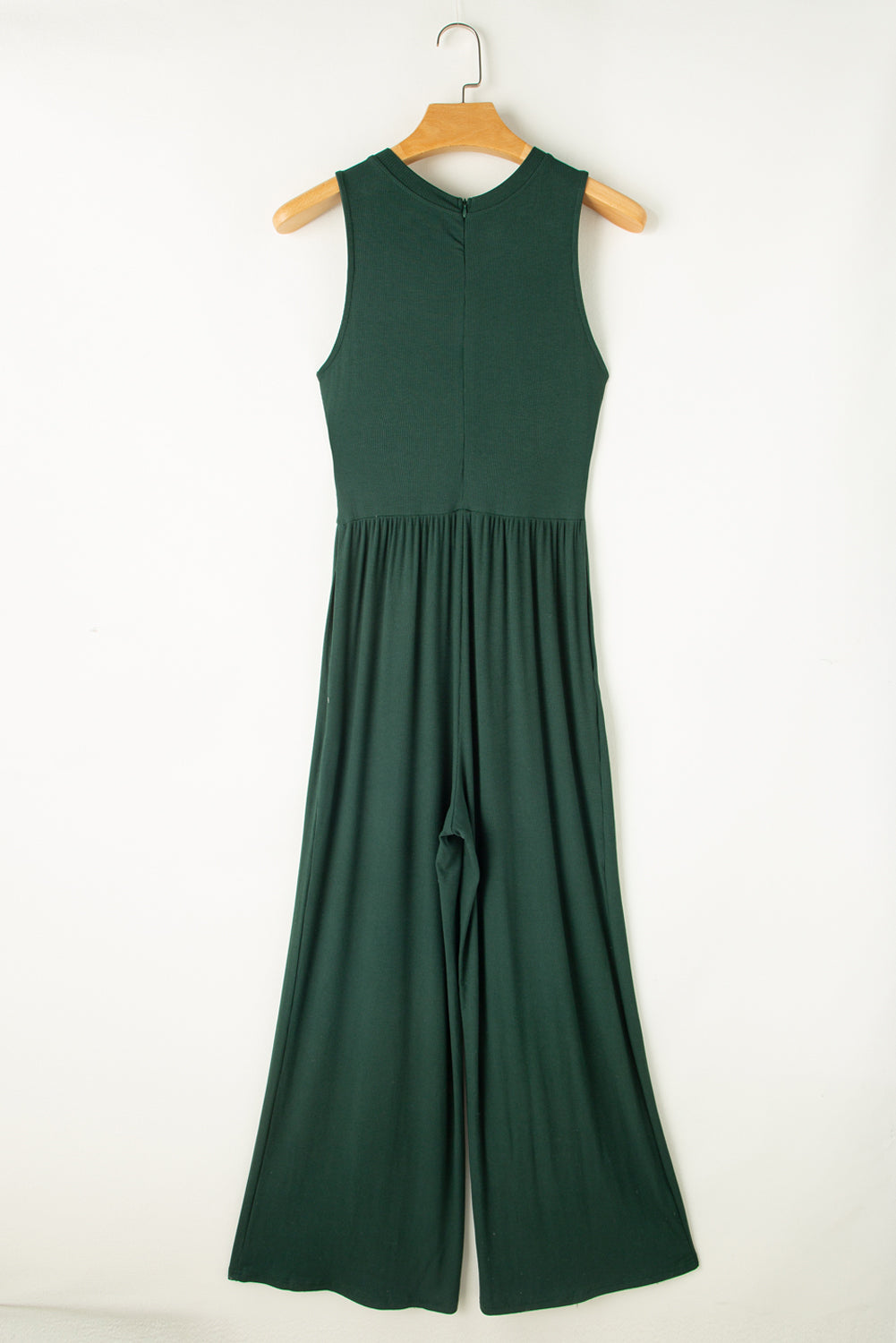 Blackish Green Cinched Waist Sleeveless Wide Leg Jumpsuit - Premium Bottoms/Jumpsuits & Rompers from Momma Done Gone Crafty- Just $35.82! Shop now at Momma Done Gone Crafty