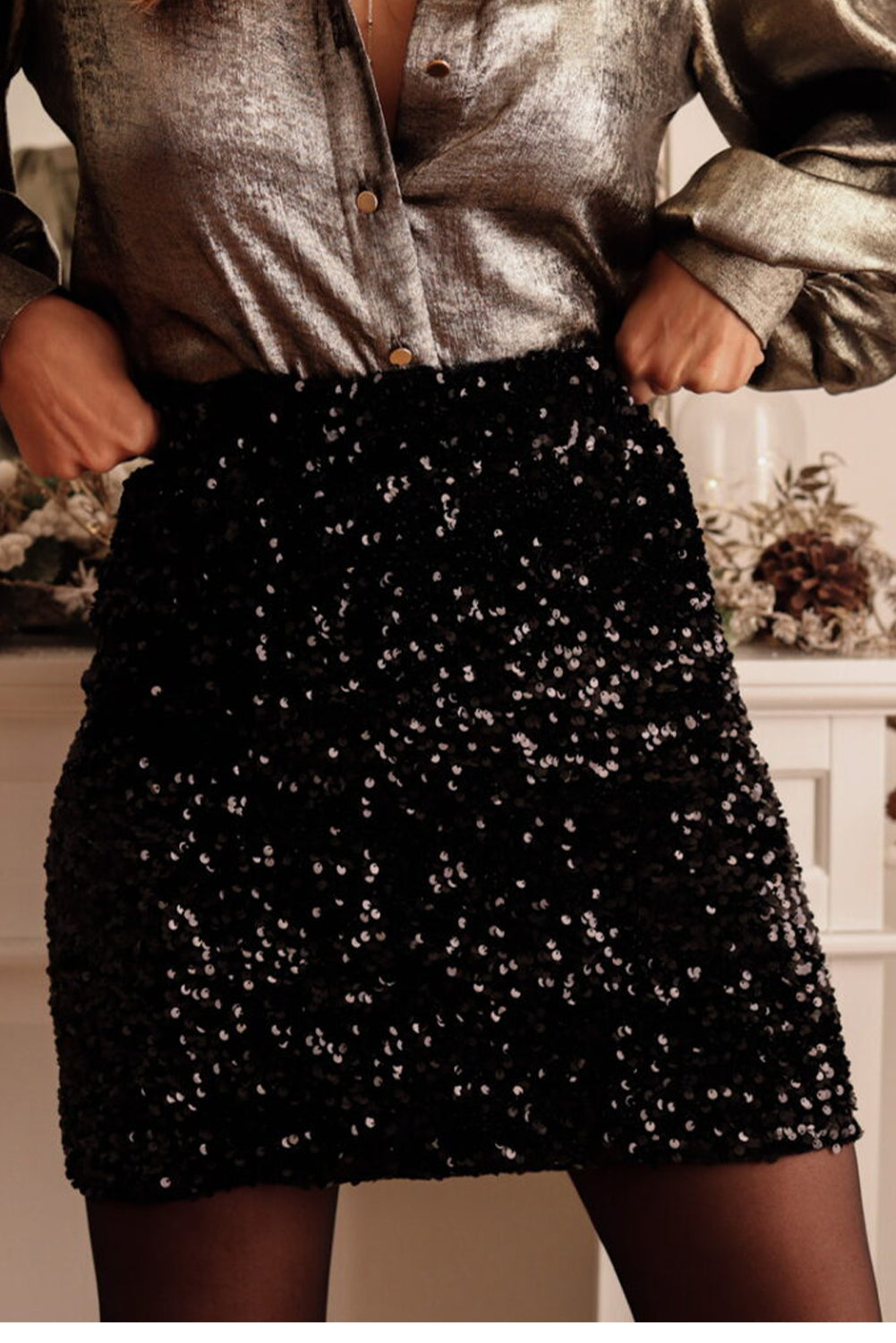 Black Sequin Bodycon Mini Skirt - Premium Bottoms/Skirts & Petticoat from Ashes 2 Wildflowers Boutique, LLC- Just $14.40! Shop now at Ashes 2 Wildflowers Boutique, LLC