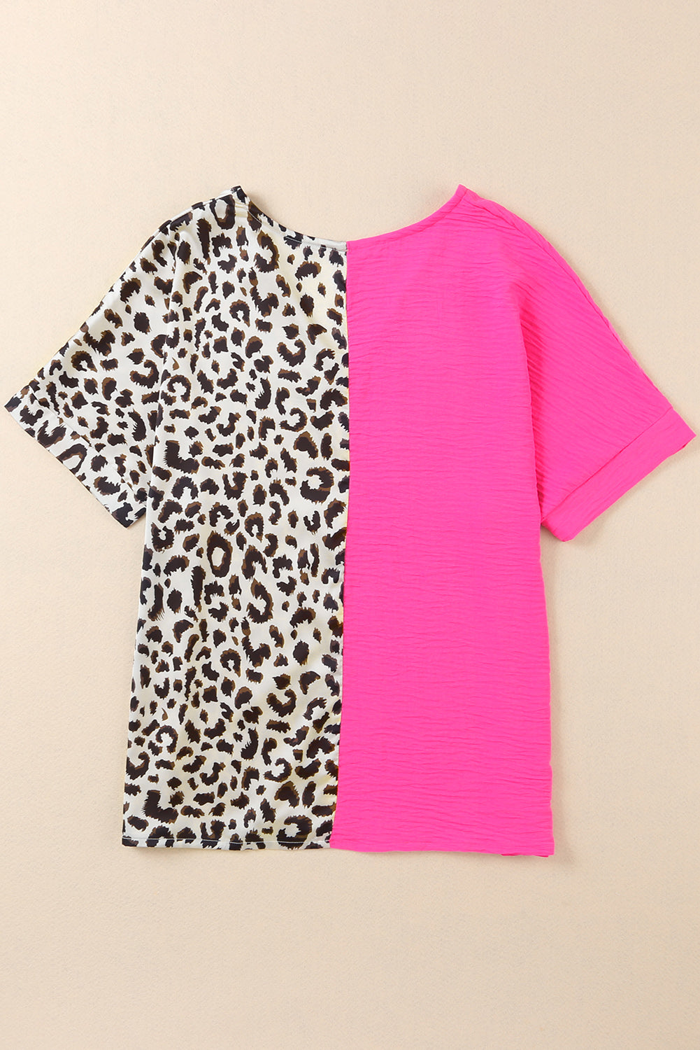 Rose Contrast Leopard Color Block Blouse - Premium Tops from Momma Done Gone Crafty- Just $34.40! Shop now at Momma Done Gone Crafty