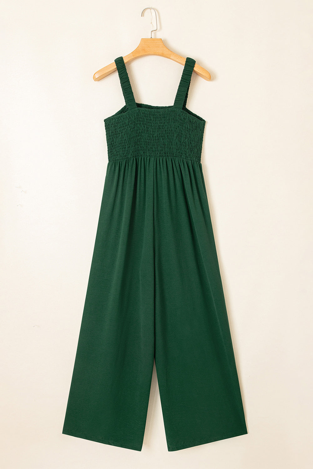 Green Smocked Sleeveless Wide Leg Jumpsuit with Pockets - Premium Bottoms/Jumpsuits & Rompers from Ashes 2 Wildflowers Boutique, LLC- Just $25.50! Shop now at Ashes 2 Wildflowers Boutique, LLC