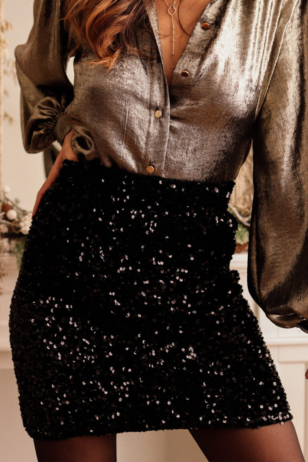 Black Sequin Bodycon Mini Skirt - Premium Bottoms/Skirts & Petticoat from Ashes 2 Wildflowers Boutique, LLC- Just $14.40! Shop now at Ashes 2 Wildflowers Boutique, LLC
