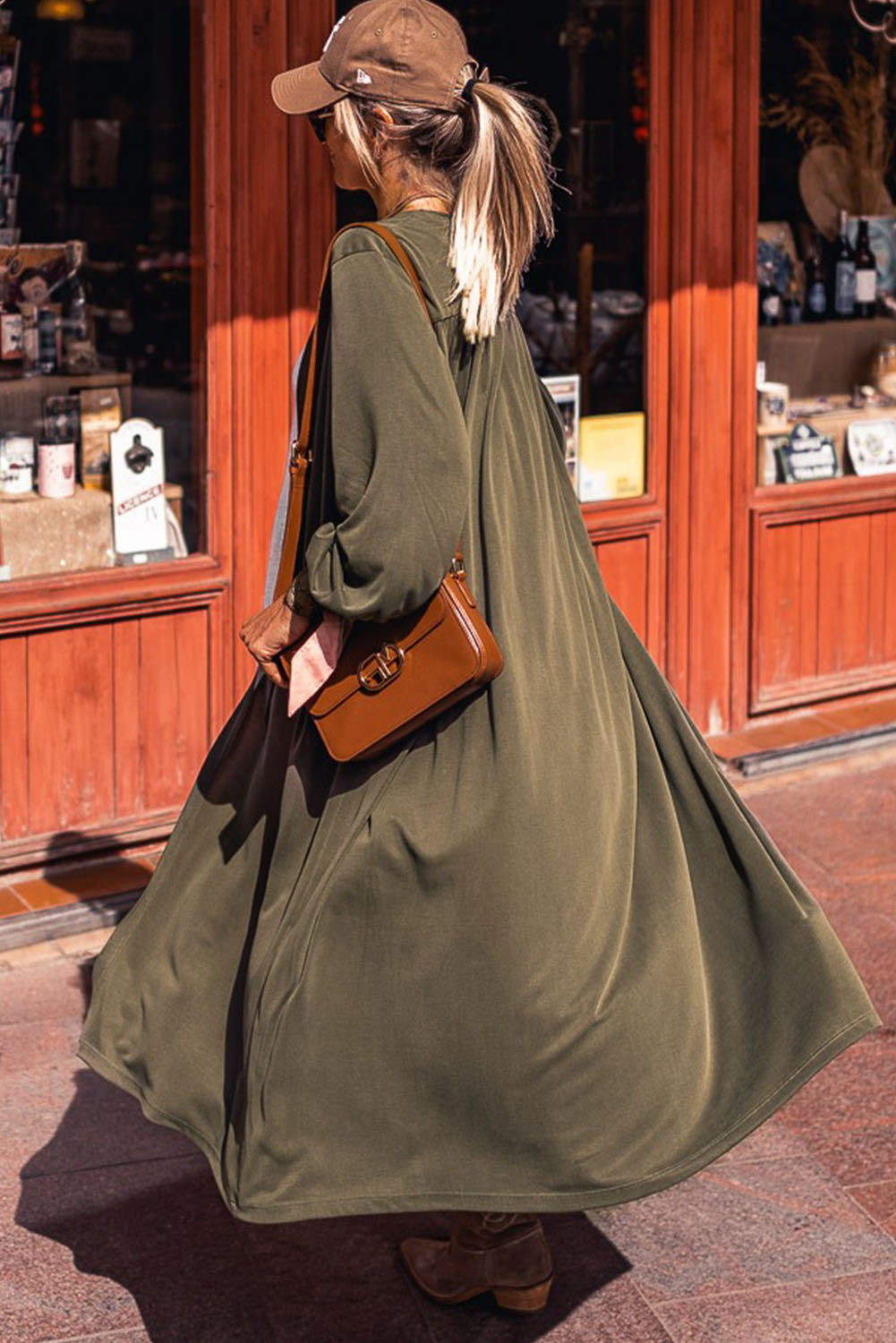 Green Lightweight Long Sleeve Open Front Duster Cardigan - Premium Tops from Momma Done Gone Crafty- Just $38.94! Shop now at Momma Done Gone Crafty