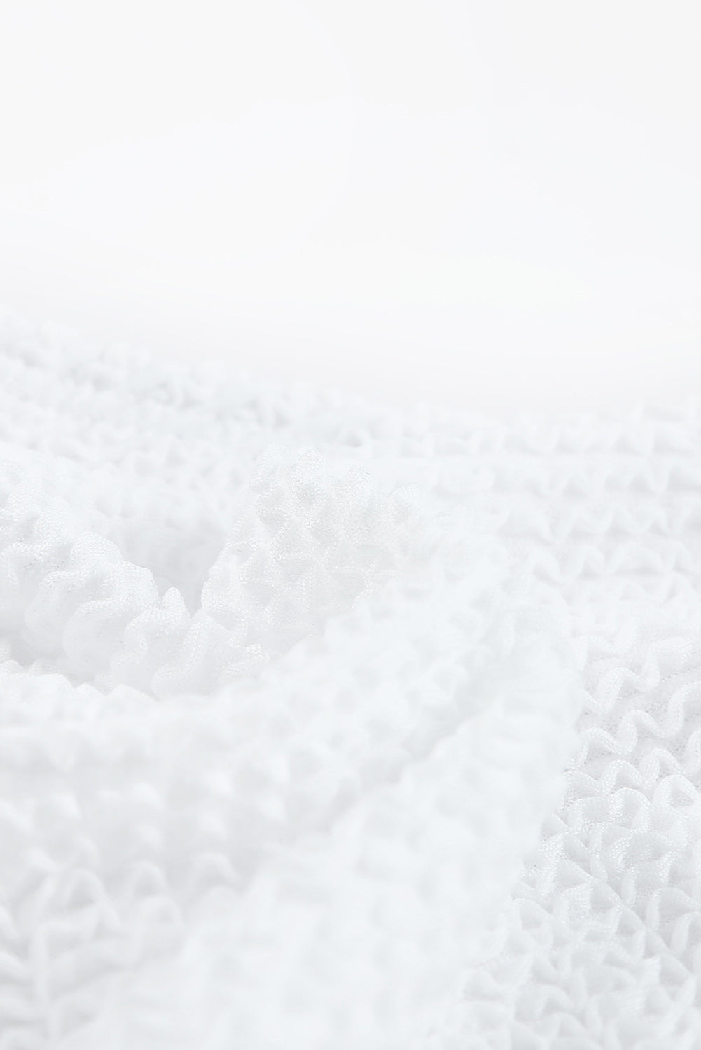 White Crinkle Textured Asymmetric One Shoulder Bikini Swimsuit - Premium Swimwear from Momma Done Gone Crafty- Just $28.00! Shop now at Momma Done Gone Crafty