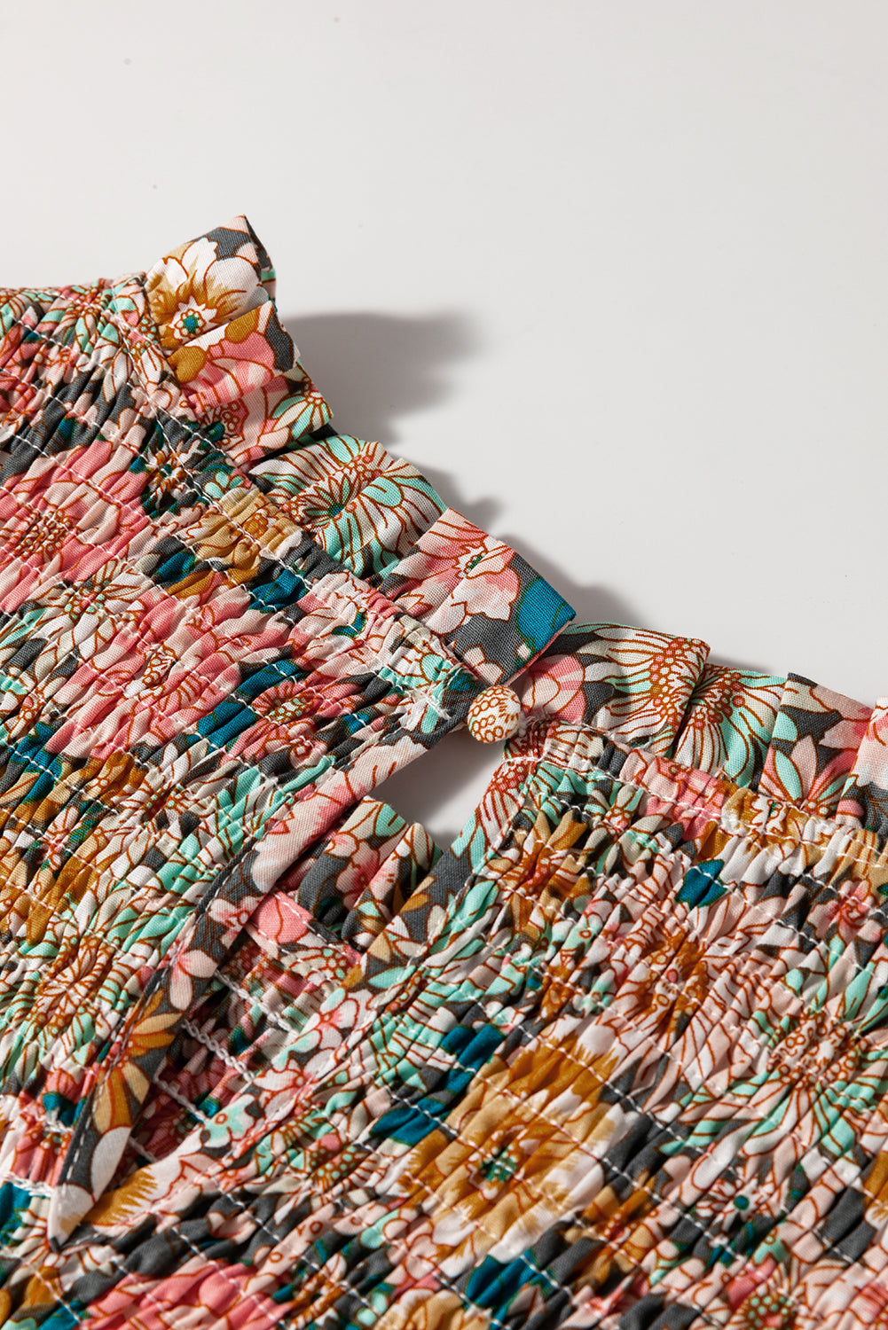 Yellow Floral Print Smocked Bubble Sleeve Ruffled Crop Top - Premium Tops/Blouses & Shirts from Ashes 2 Wildflowers Boutique, LLC- Just $36.43! Shop now at Ashes 2 Wildflowers Boutique, LLC