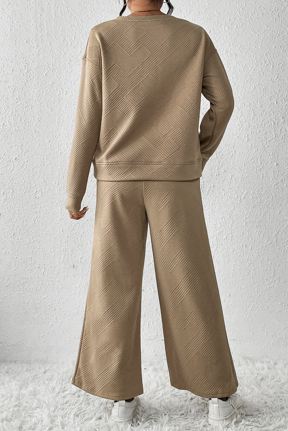 Khaki Ultra Loose Textured 2pcs Slouchy Outfit - Premium Loungewear from Momma Done Gone Crafty- Just $62.99! Shop now at Momma Done Gone Crafty