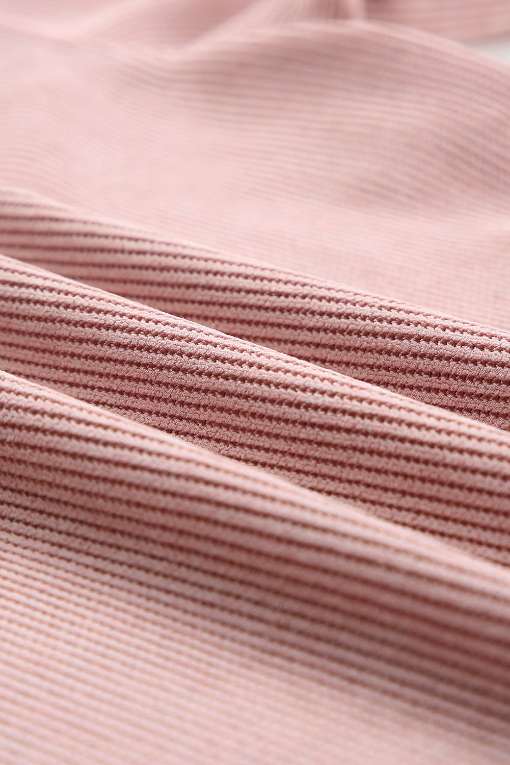Pink Solid Ribbed Knit Round Neck Pullover Sweatshirt - Premium Tops from Momma Done Gone Crafty- Just $38.94! Shop now at Momma Done Gone Crafty