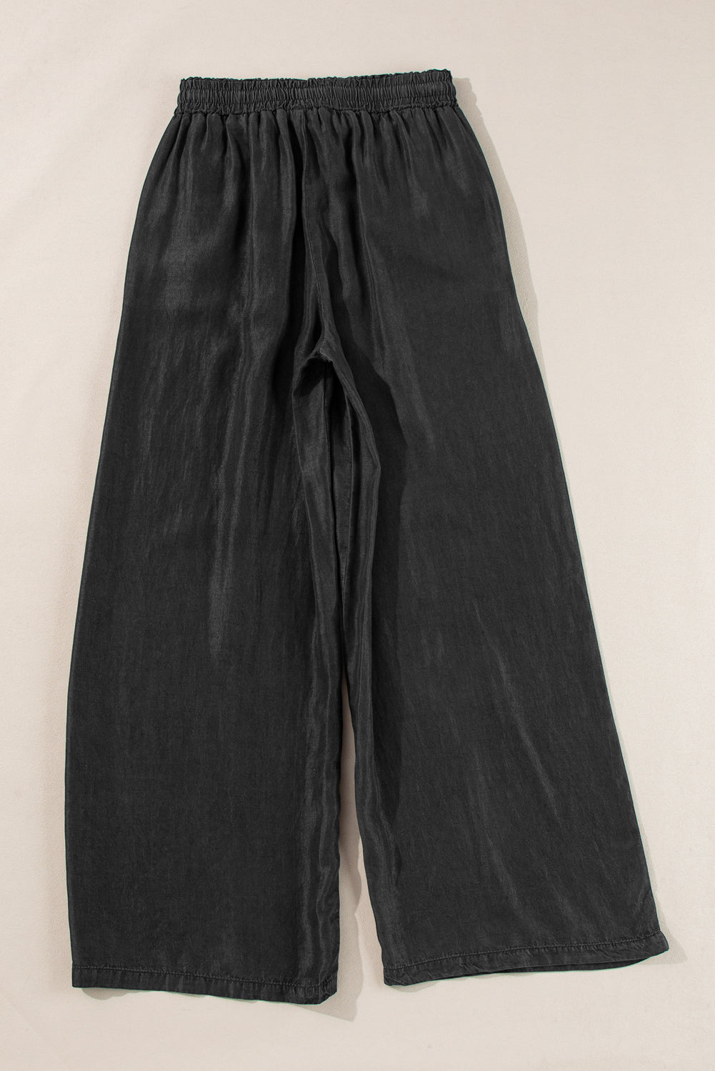 Black Drawstring High Waist Wide Leg Denim Pants - Premium Bottoms/Pants & Culotte from Momma Done Gone Crafty- Just $30! Shop now at Momma Done Gone Crafty