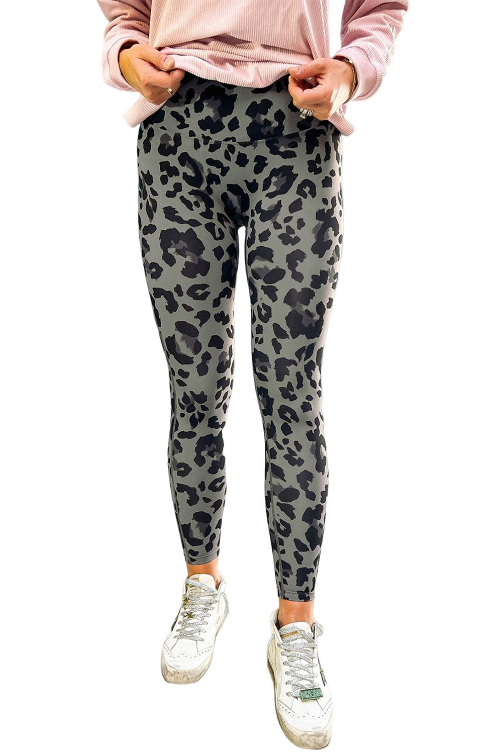 Gray Classic Leopard Print Active Leggings - Premium Bottoms/Leggings from Ashes 2 Wildflowers Boutique, LLC- Just $17.10! Shop now at Ashes 2 Wildflowers Boutique, LLC