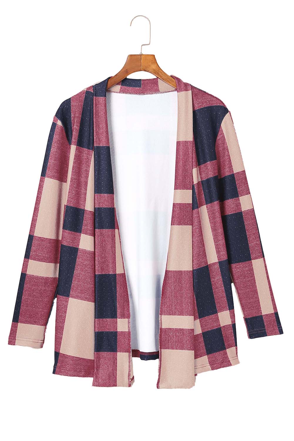 Draped Open Front Plaid Cardigan - Premium Tops from Momma Done Gone Crafty- Just $31.50! Shop now at Momma Done Gone Crafty
