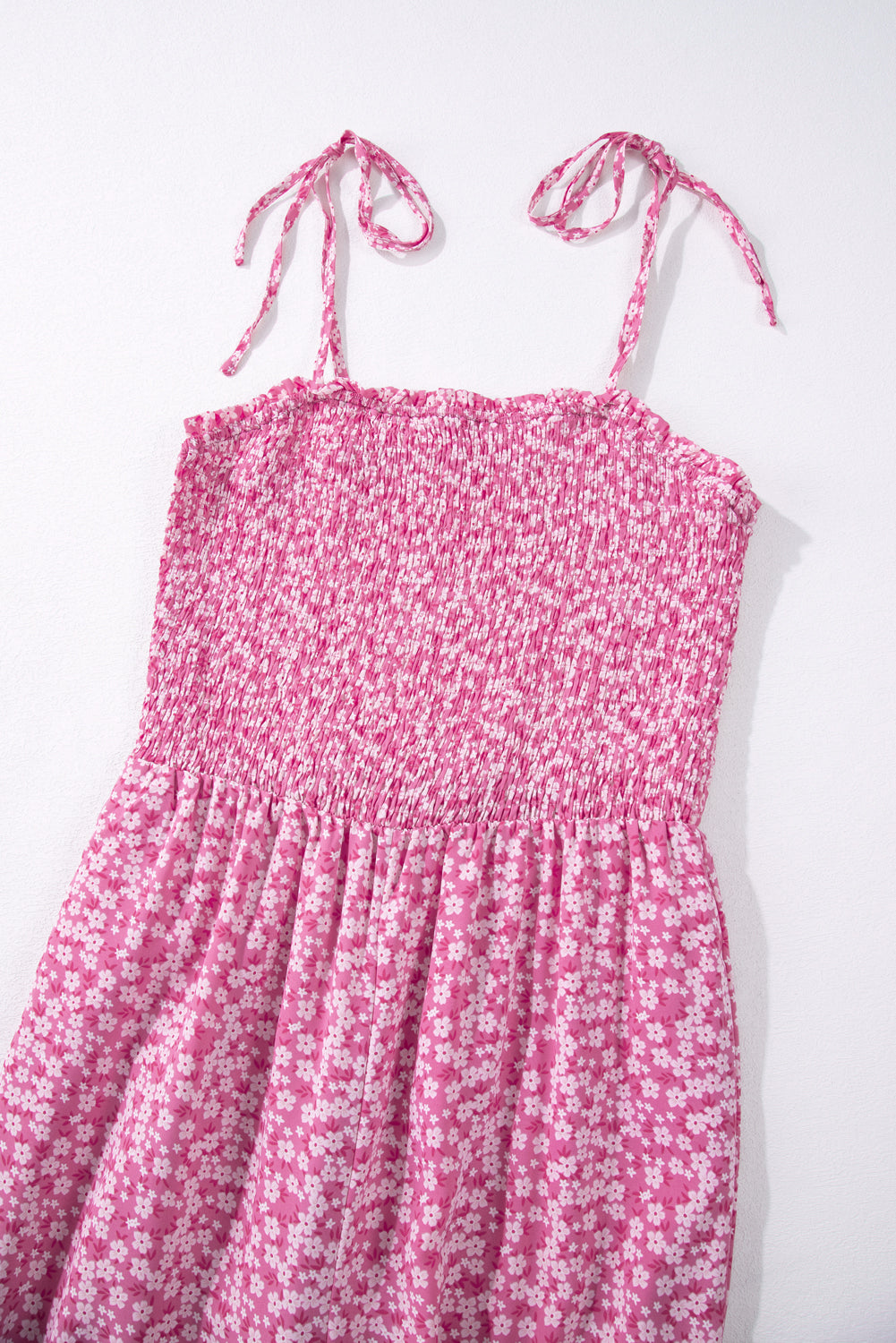 Phalaenopsis Thin Straps Smocked Bodice Wide Leg Floral Jumpsuit - Premium Bottoms/Jumpsuits & Rompers from Momma Done Gone Crafty- Just $32.13! Shop now at Momma Done Gone Crafty