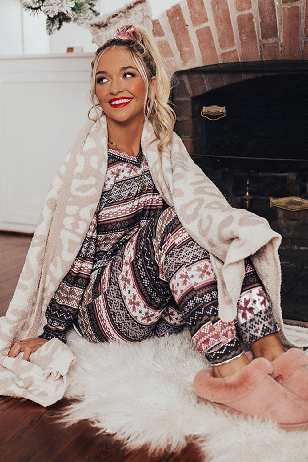 Black Christmas Snowflake Print Long Sleeve and Joggers Lounge Set - Premium Loungewear from Momma Done Gone Crafty- Just $17.97! Shop now at Momma Done Gone Crafty