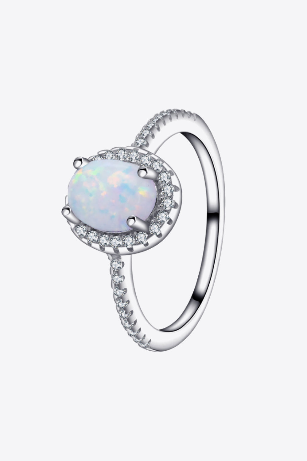 Opal 925 Sterling Silver Halo Ring - Premium  from Momma Done Gone Crafty- Just $55! Shop now at Momma Done Gone Crafty