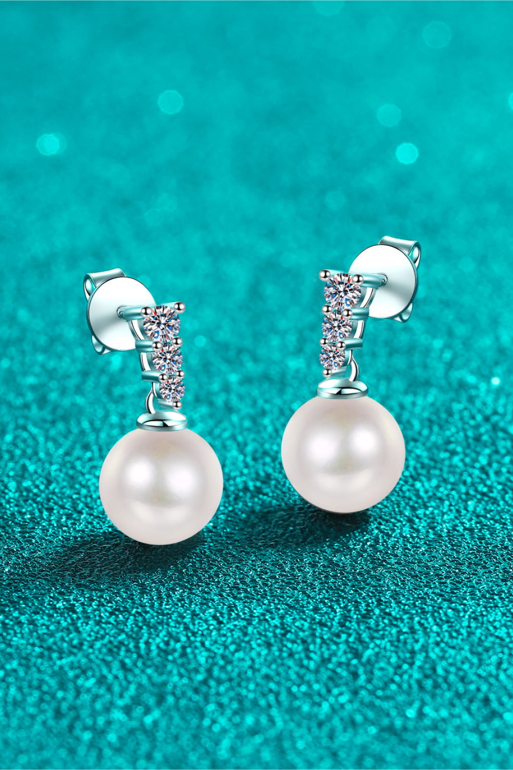 Moissanite Pearl Drop Earrings - Premium  from Momma Done Gone Crafty- Just $97.99! Shop now at Momma Done Gone Crafty