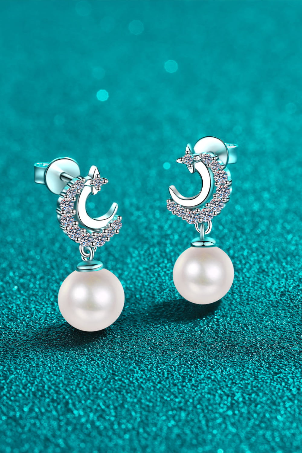 Moissanite Pearl Drop Earrings - Premium  from Momma Done Gone Crafty- Just $109.99! Shop now at Momma Done Gone Crafty