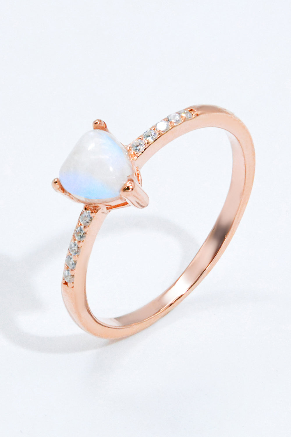 Natural Moonstone Heart 18K Rose Gold-Plated Ring - Premium  from Momma Done Gone Crafty- Just $41.99! Shop now at Momma Done Gone Crafty