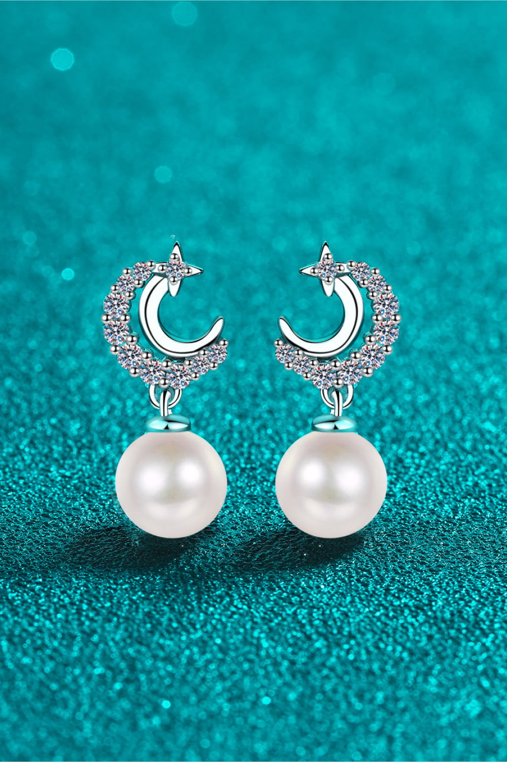 Moissanite Pearl Drop Earrings - Premium  from Momma Done Gone Crafty- Just $109.99! Shop now at Momma Done Gone Crafty