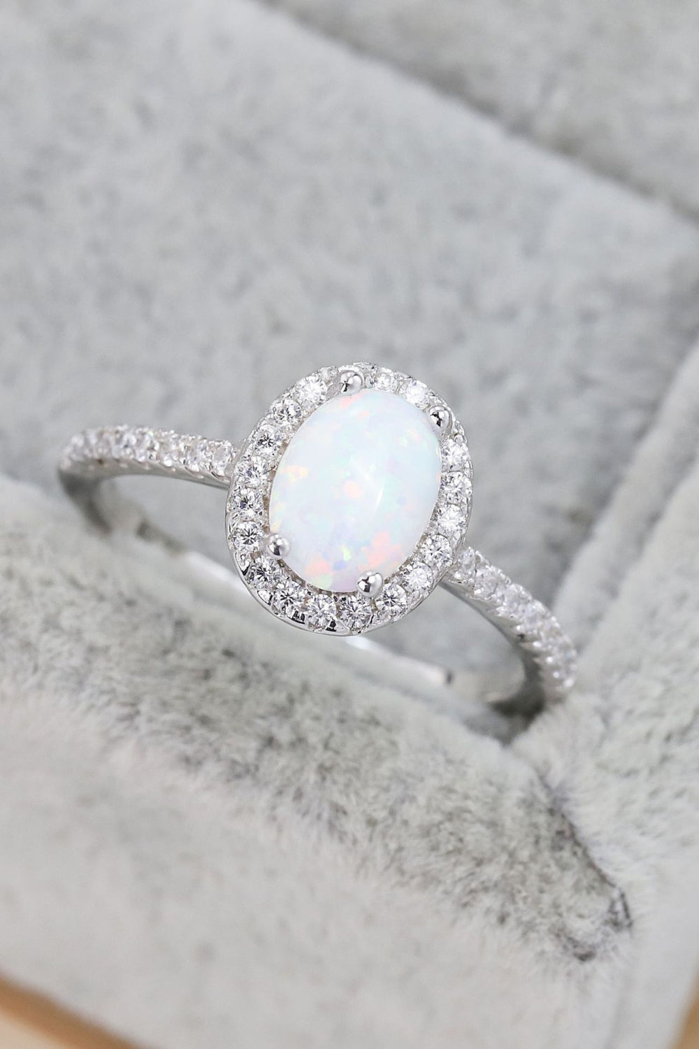 Opal 925 Sterling Silver Halo Ring - Premium  from Momma Done Gone Crafty- Just $55! Shop now at Momma Done Gone Crafty