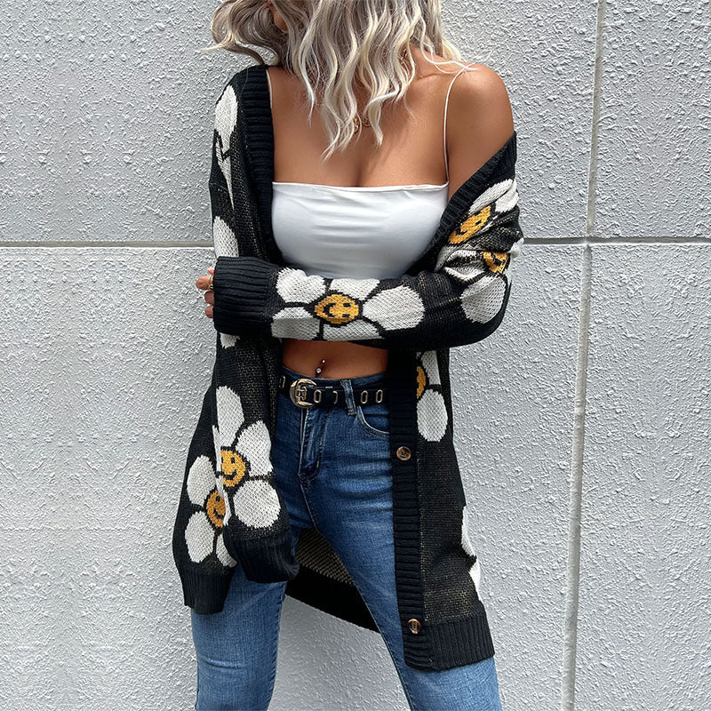 Floral Button Down Longline Cardigan - Premium  from Momma Done Gone Crafty- Just $50.99! Shop now at Momma Done Gone Crafty