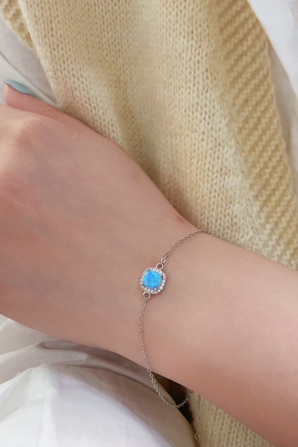 Opal Platinum-Plated Bracelet - Premium  from Momma Done Gone Crafty- Just $46.99! Shop now at Momma Done Gone Crafty