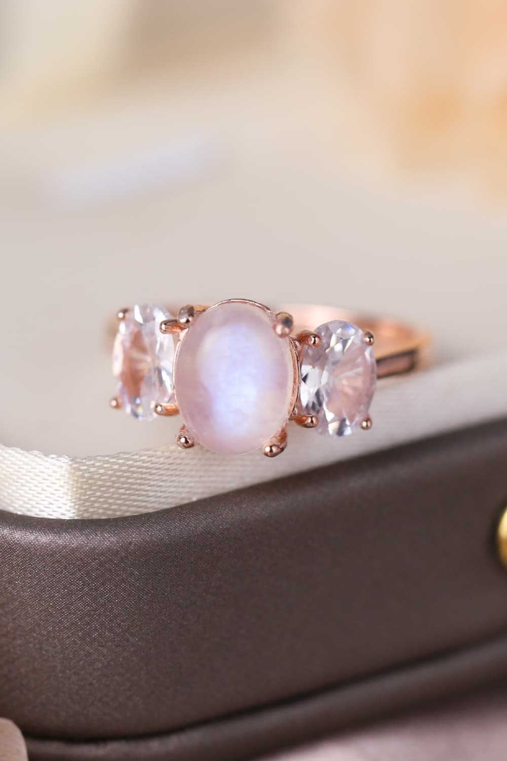 High Quality Natural Moonstone 925 Sterling Silver Three Stone Ring - Premium  from Momma Done Gone Crafty- Just $55.99! Shop now at Momma Done Gone Crafty
