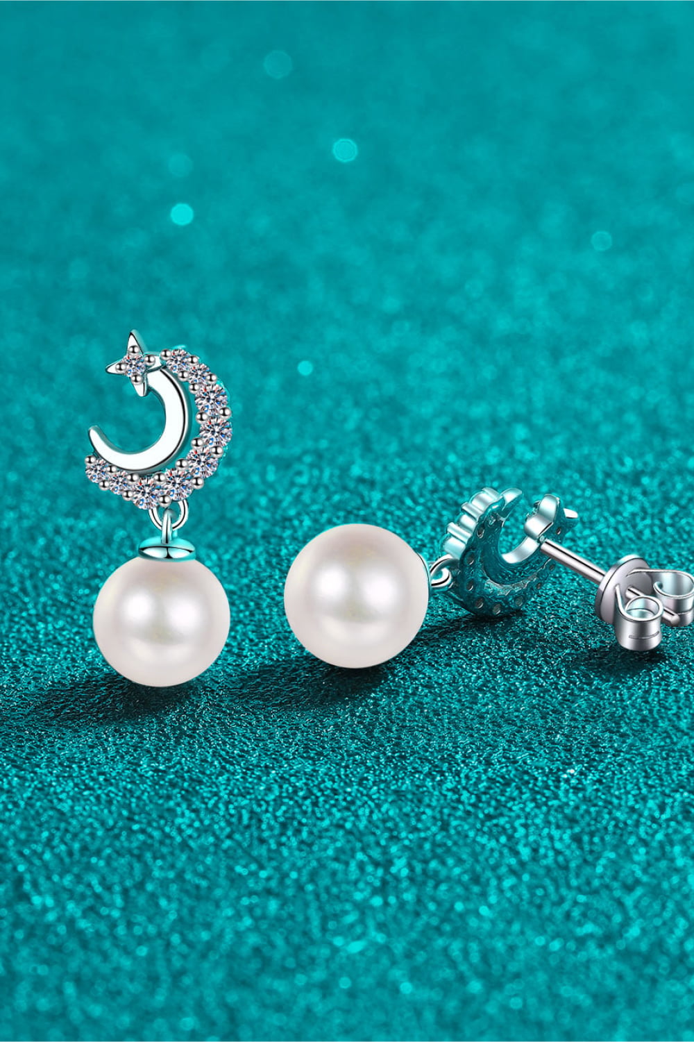 Moissanite Pearl Drop Earrings - Premium  from Momma Done Gone Crafty- Just $109.99! Shop now at Momma Done Gone Crafty