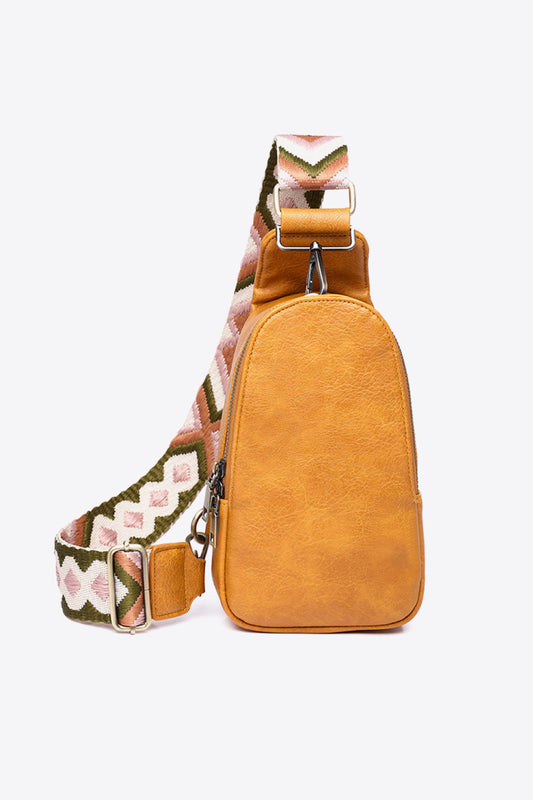 Random Pattern Adjustable Strap PU Leather Sling Bag - Premium  from Momma Done Gone Crafty- Just $40.99! Shop now at Momma Done Gone Crafty