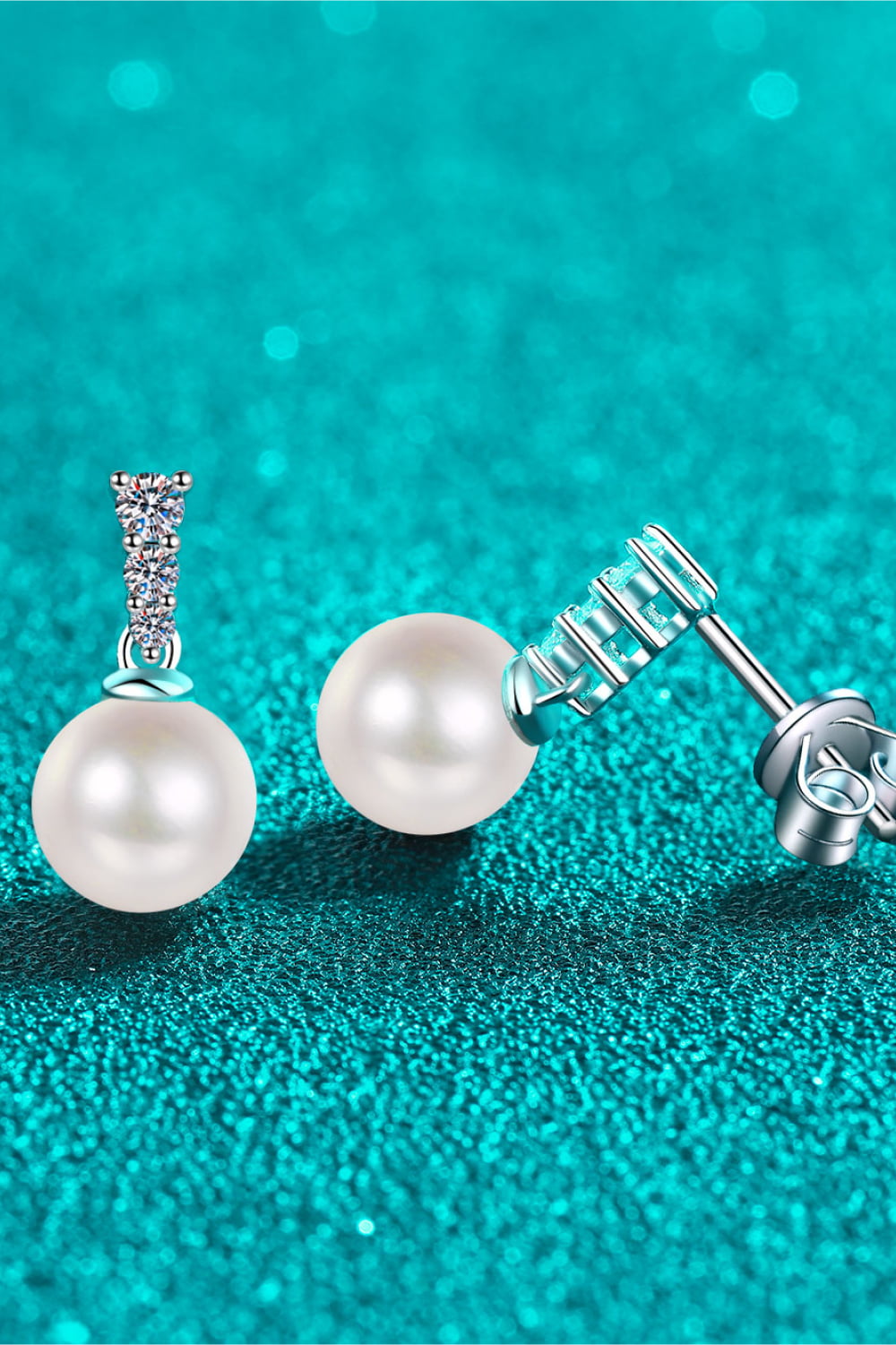 Moissanite Pearl Drop Earrings - Premium  from Momma Done Gone Crafty- Just $97.99! Shop now at Momma Done Gone Crafty
