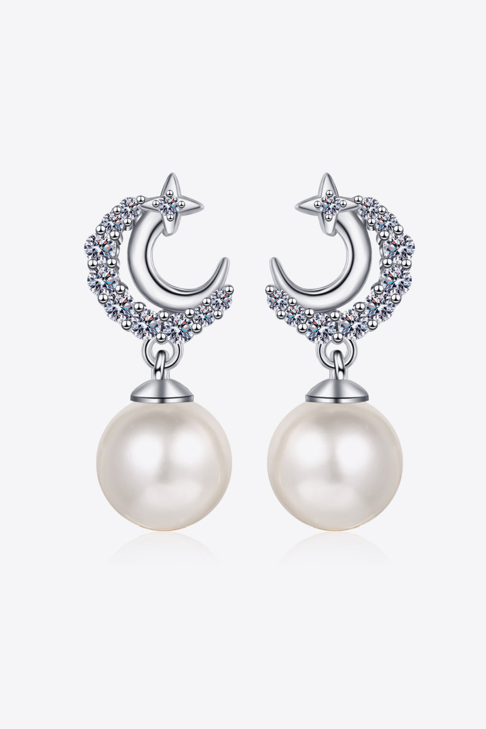 Moissanite Pearl Drop Earrings - Premium  from Momma Done Gone Crafty- Just $109.99! Shop now at Momma Done Gone Crafty