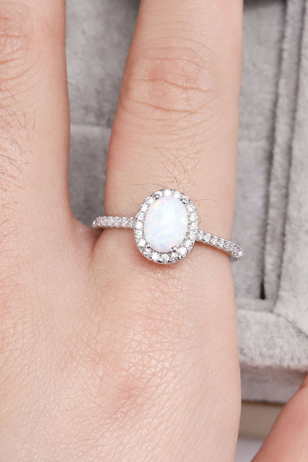 Opal 925 Sterling Silver Halo Ring - Premium  from Momma Done Gone Crafty- Just $55! Shop now at Momma Done Gone Crafty