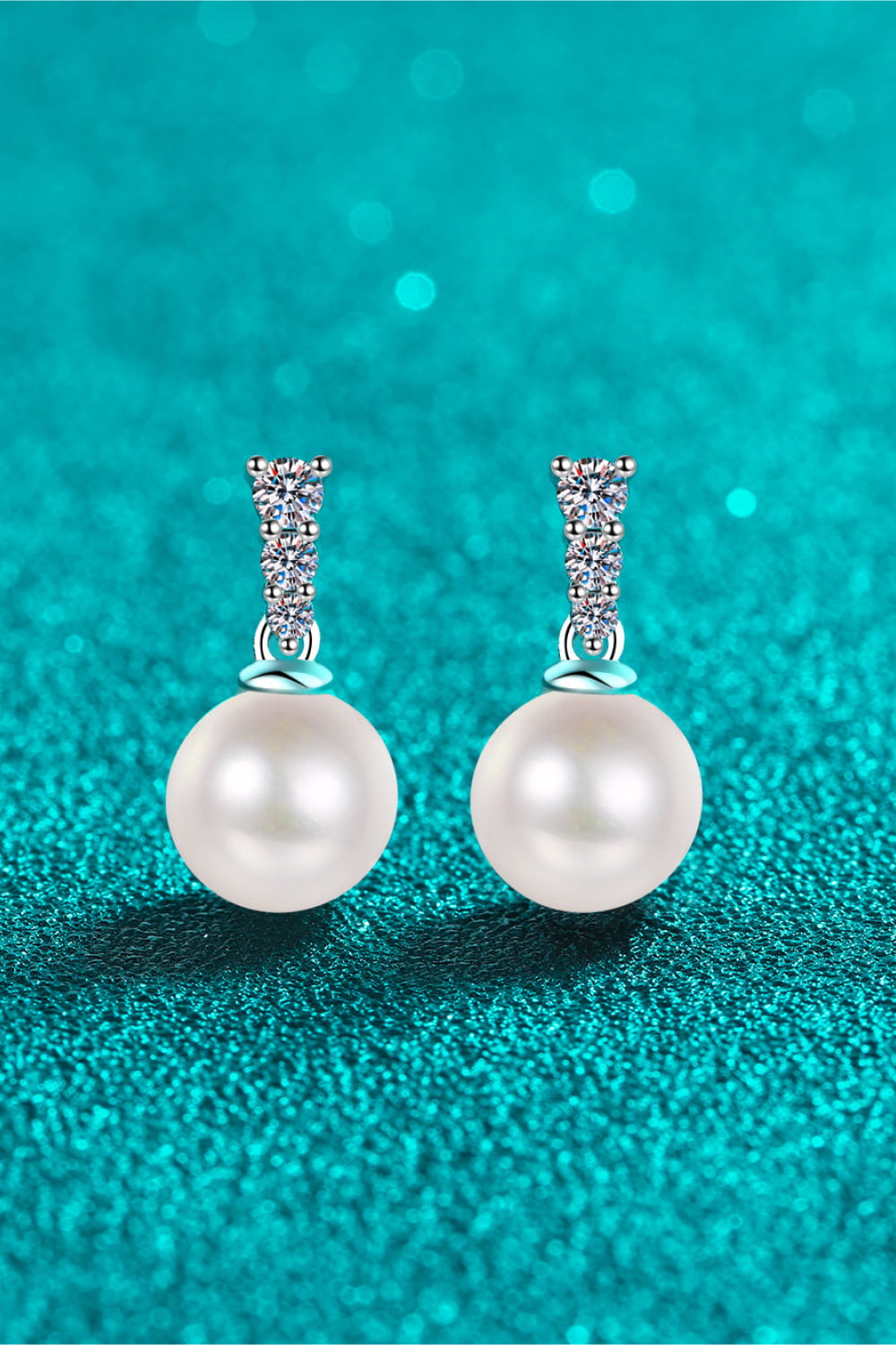 Moissanite Pearl Drop Earrings - Premium  from Momma Done Gone Crafty- Just $97.99! Shop now at Momma Done Gone Crafty